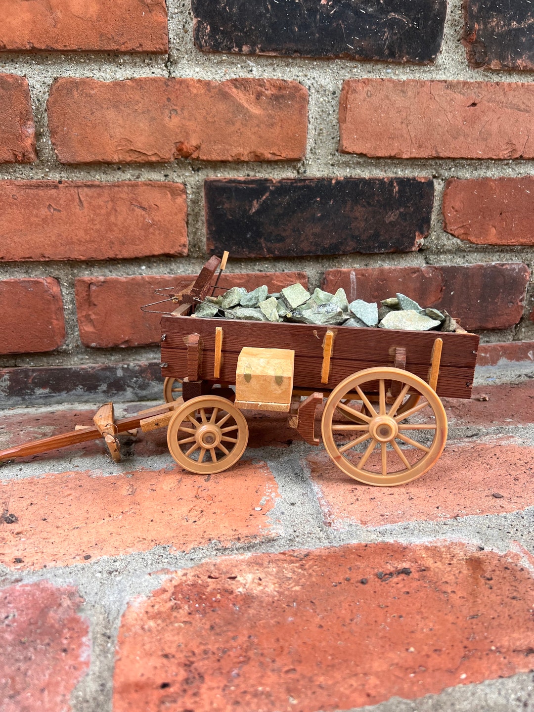 Wagon Masters Hand Made Wooden Gold Miners Wagon 9 1/2 Long With Rocks ...