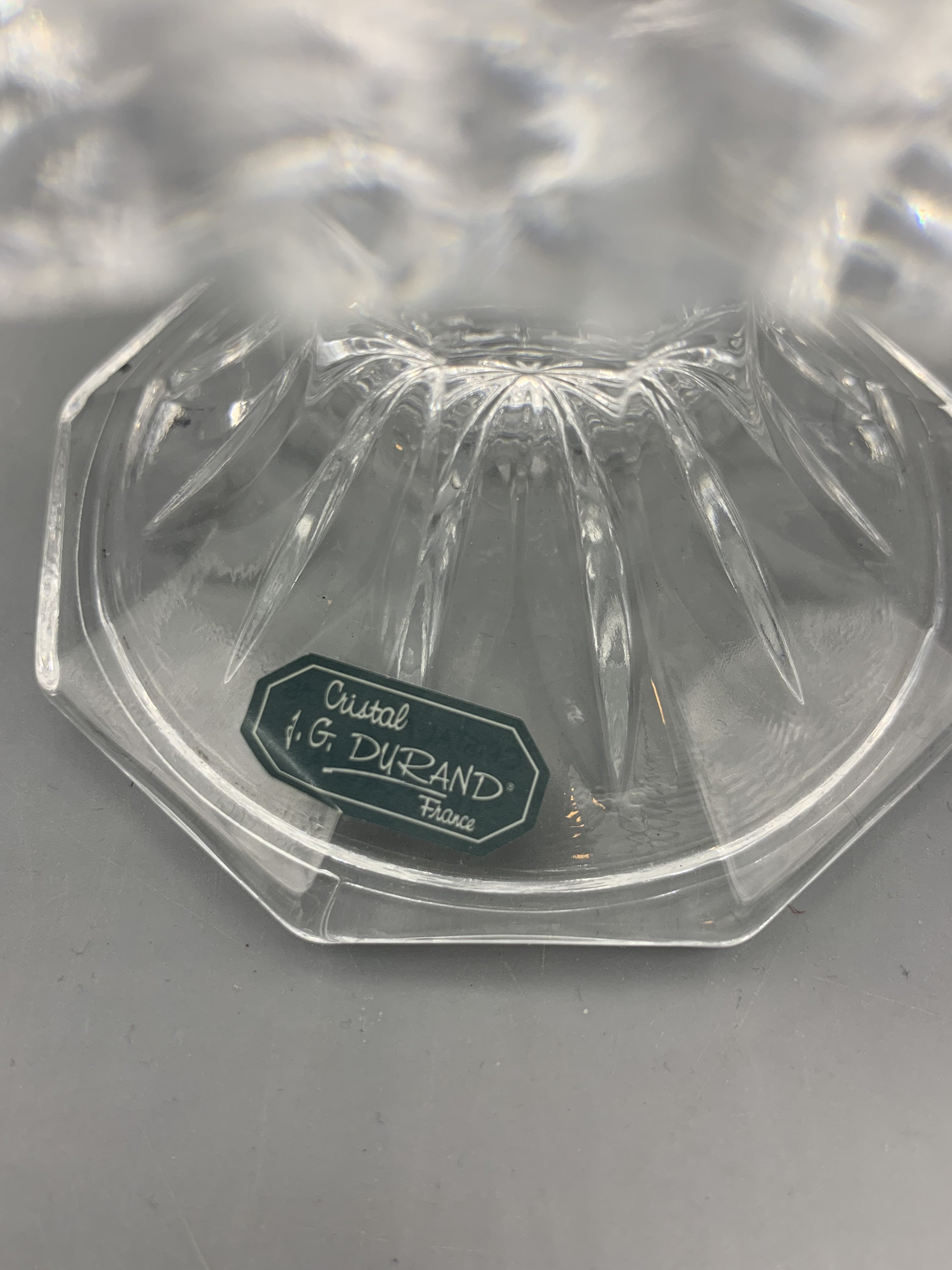 J.g durand france crystal footed container with lid, candy dish