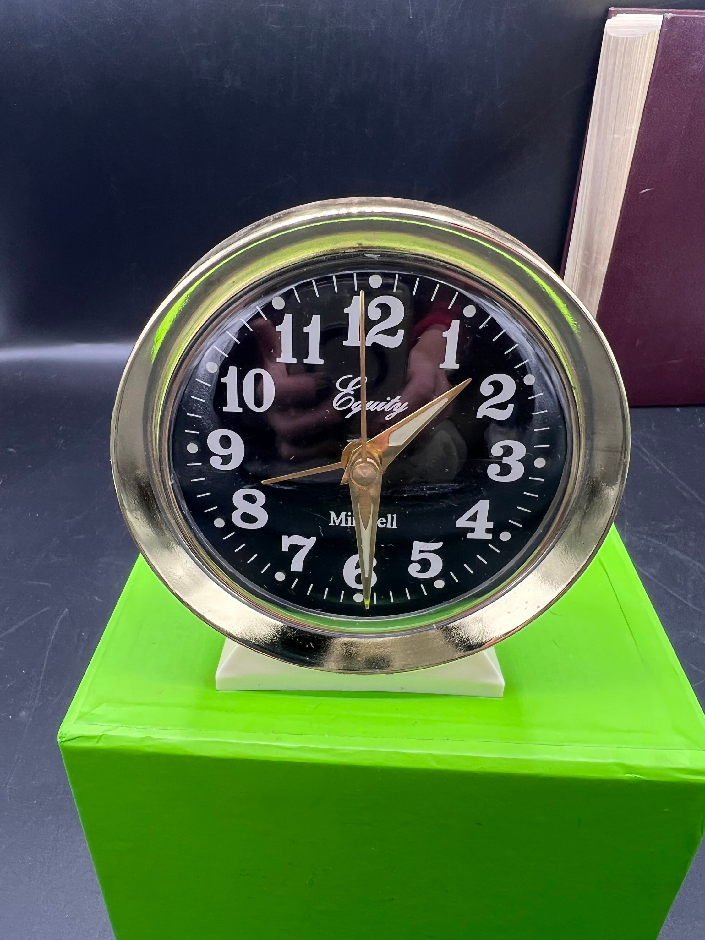 Vintage Equity Minibell Wind up Alarm Clock Glow in the Dark 