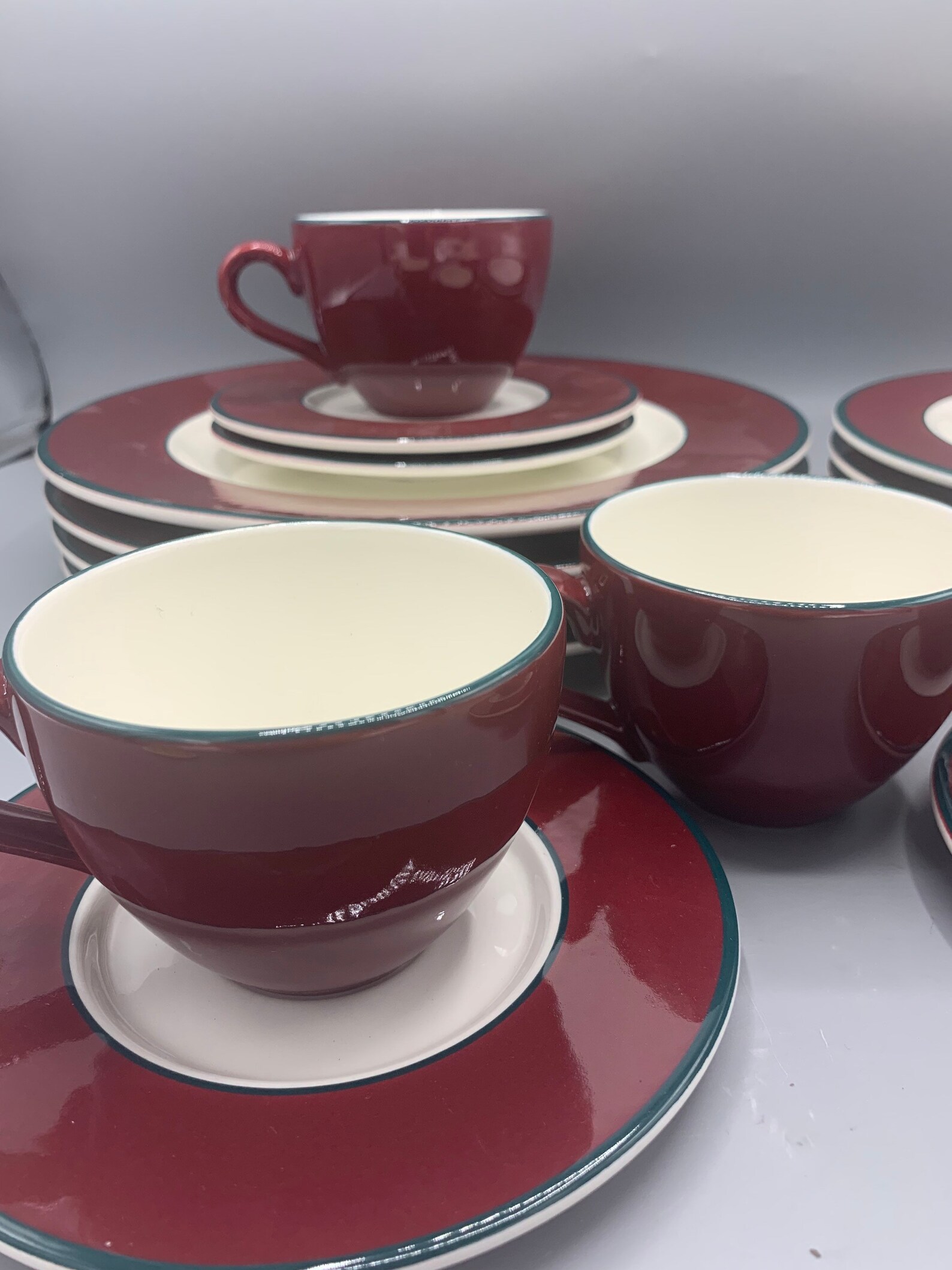 Burgundy Spa by Pagnossin Italian Dinnerware Set for 4 Etsy