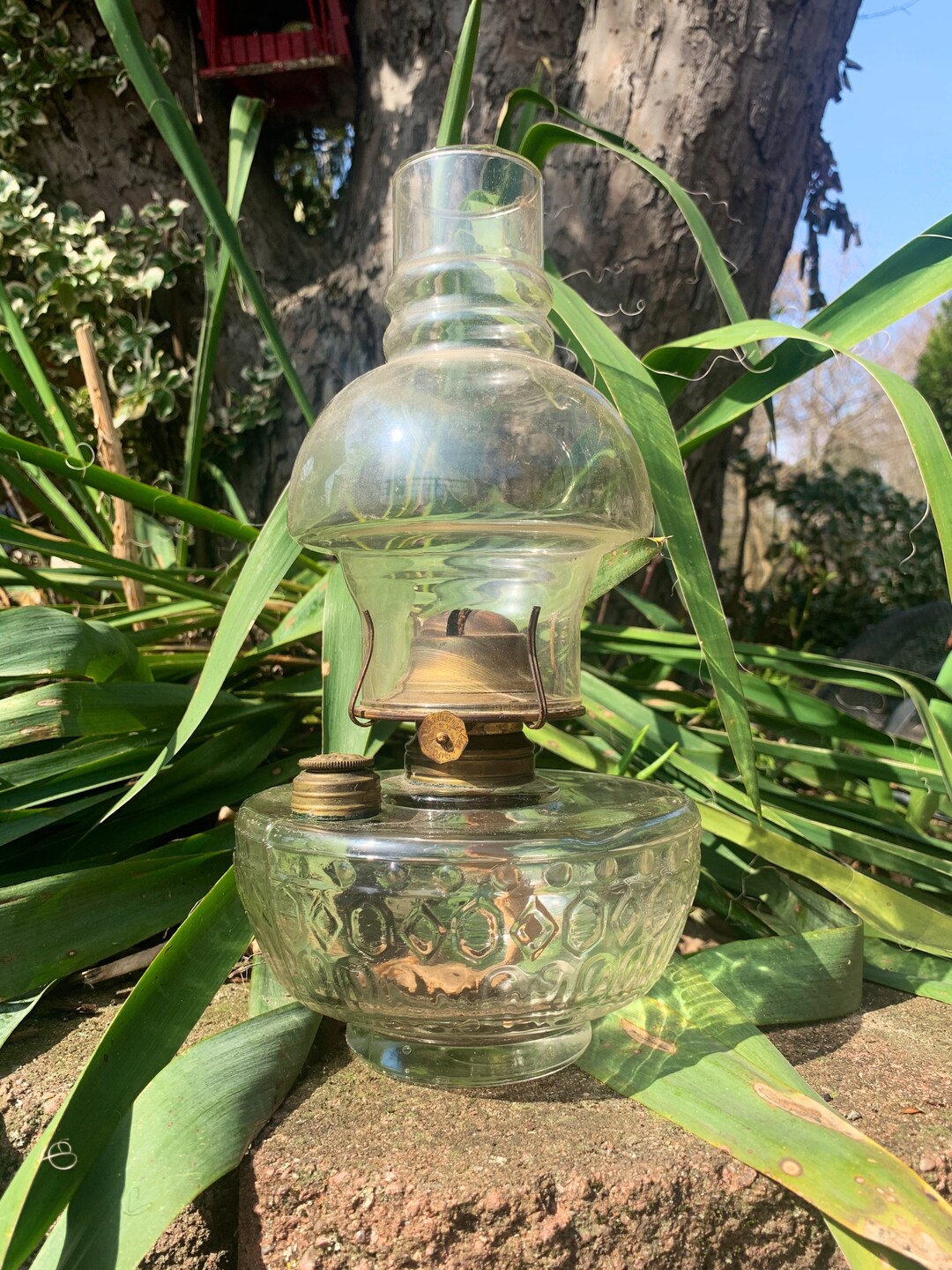 Eagle Oil Lamp Antique Oil Lamp Engraved Glass Oil Lamp Etsy