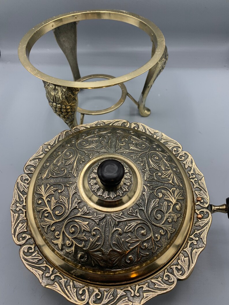 Rare Antique Ornate Brass Chafing Dish and Matching Serving Etsy