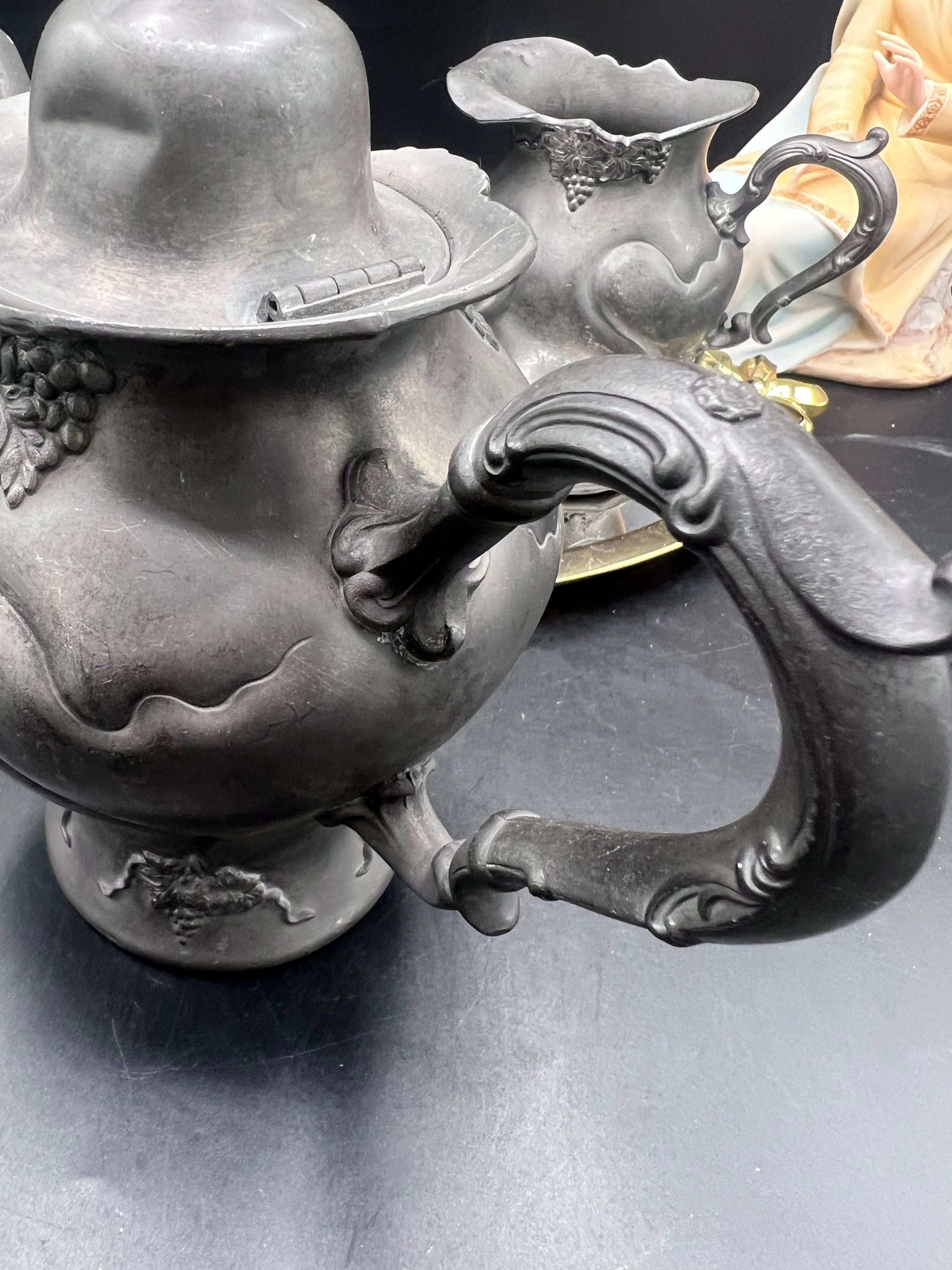 Vintage Victor Silver Co Quadruple Plate Decorative Tea Set