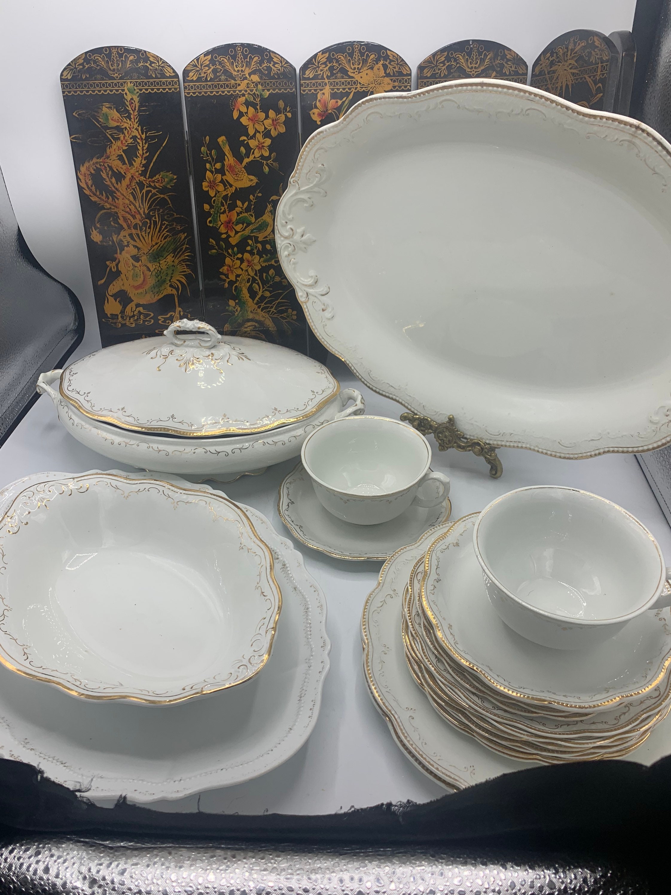 Antique 520 Grindley China Serving Dishes , Coffee Cup