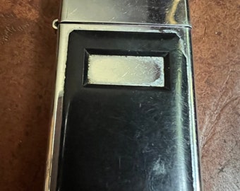 1Vintage Metal Zippo Lighter, Slim, Black, Room for Personalization/vintage advertising zippo lighter new in box