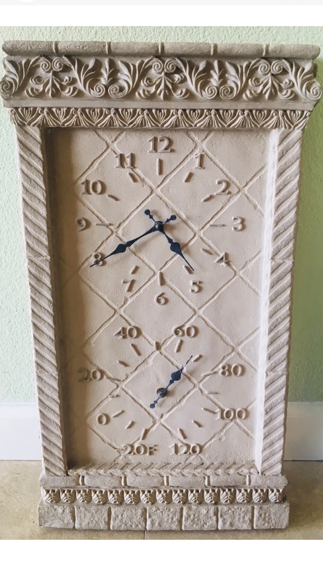 Outdoor Resin Clock & Thermometer Deck or Garden Decor 26x15x3 Etsy