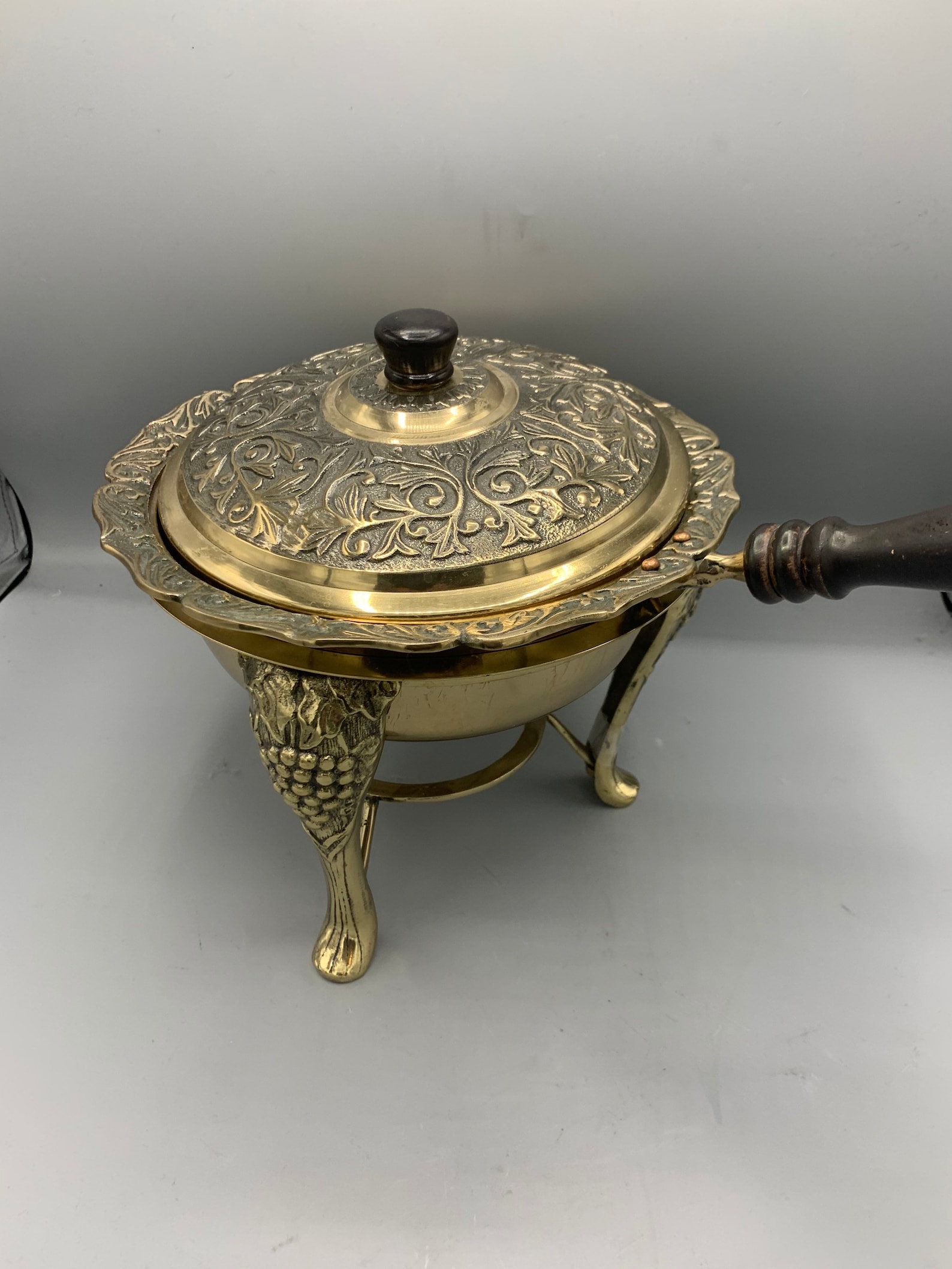 Rare Antique Ornate Brass Chafing Dish and Matching Serving Etsy