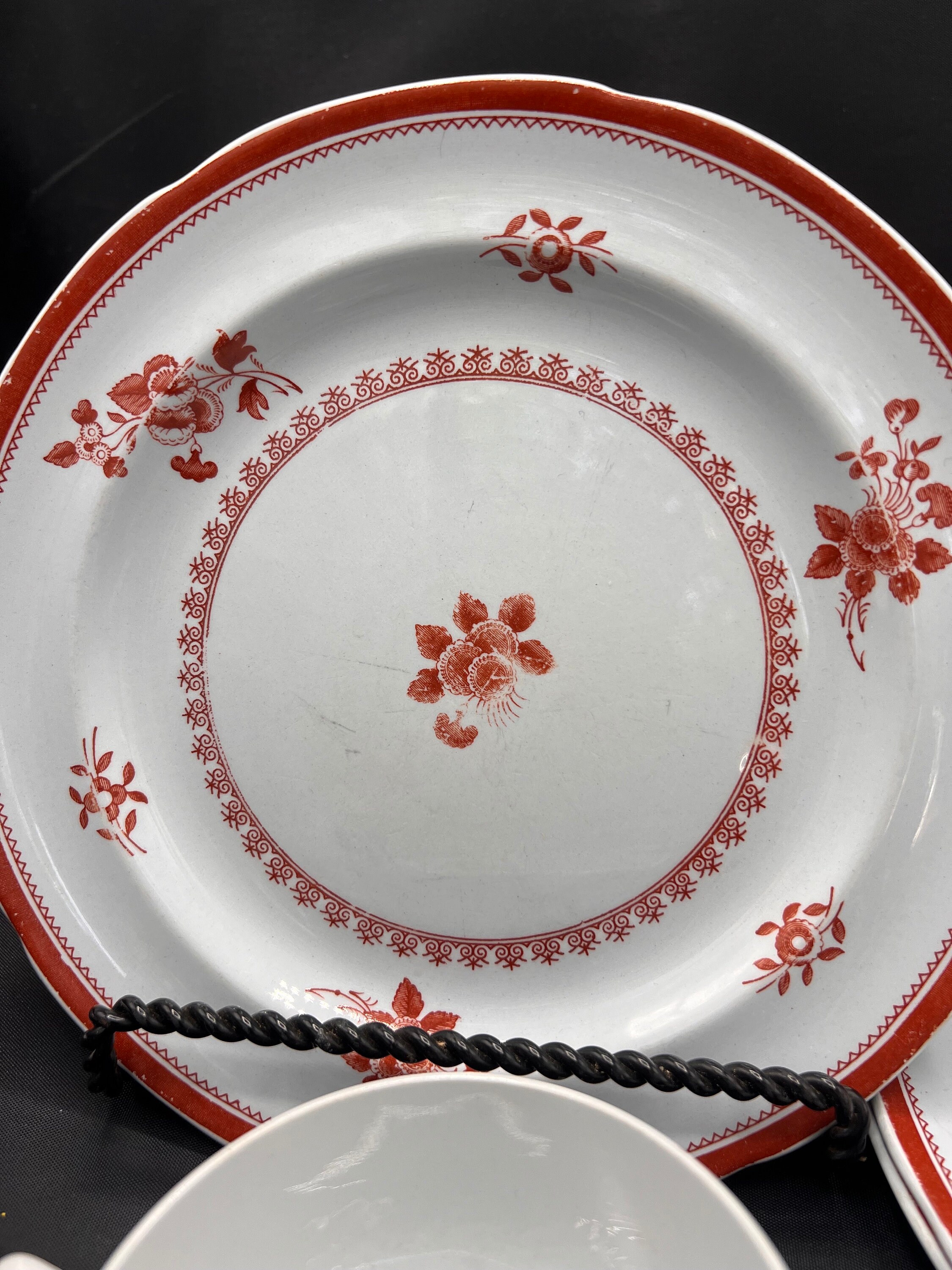 Copeland Spode Spodes Gloucester Red Butter Plate Se of 3 Fine Stone ...