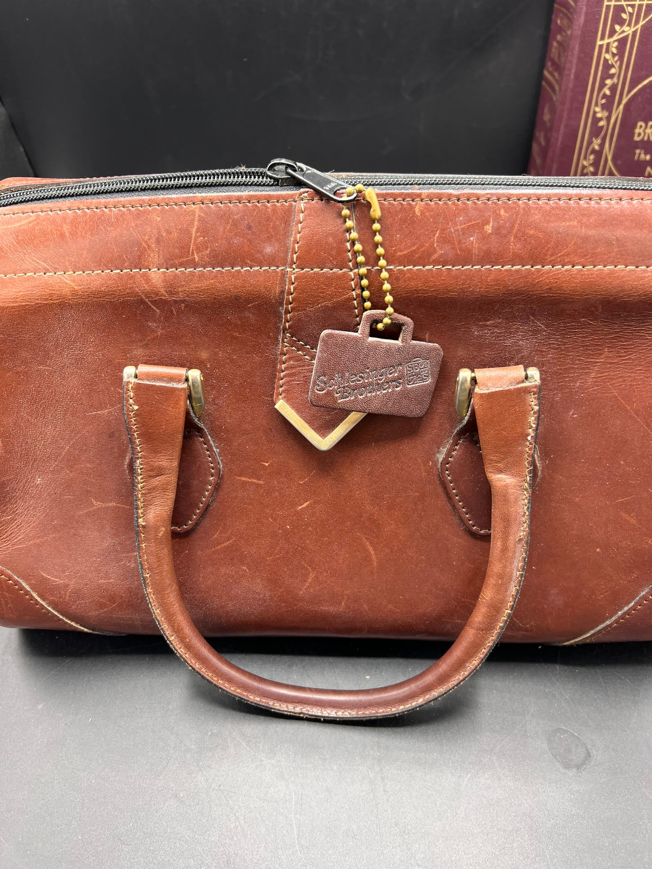 SCHLESINGER Vintage Belting Leather Briefcase Satchel Doctor Etsy