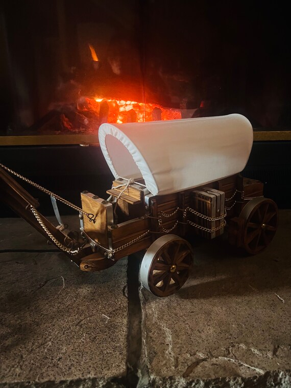 Hand Crafted Wood Vintage Covered Table Wagon Lamp Etsy Australia