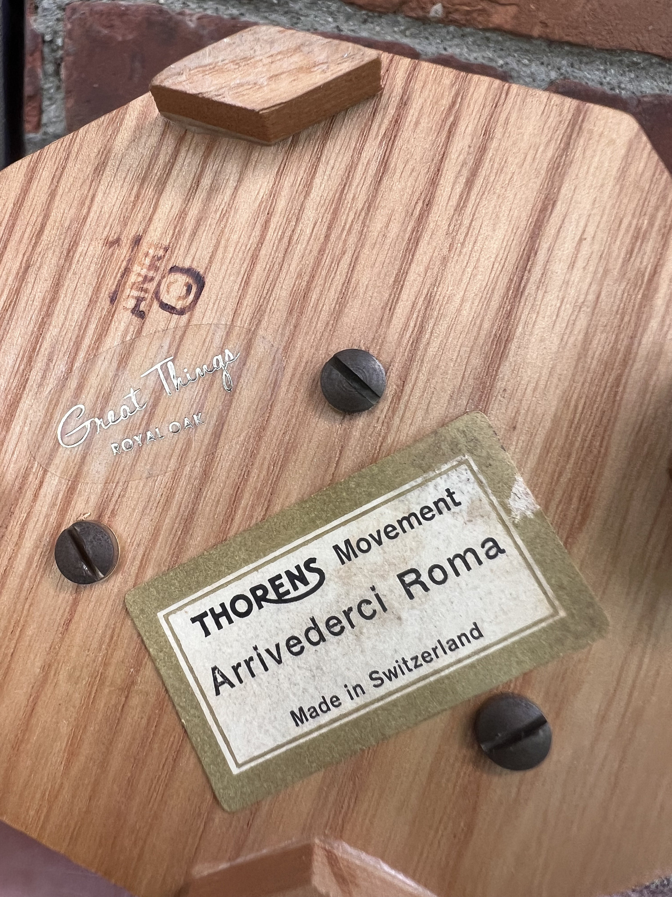 Vintage Thorens ANRI Swiss Movement Hand-carved Wooden Music Box