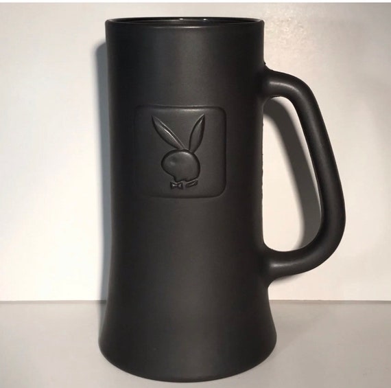 Playboy Club Beer Steins Black Glass Beer Steins With Playboy Etsy