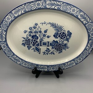 Wood ware platter & English Enoch English scenery small cereal/soup bowls