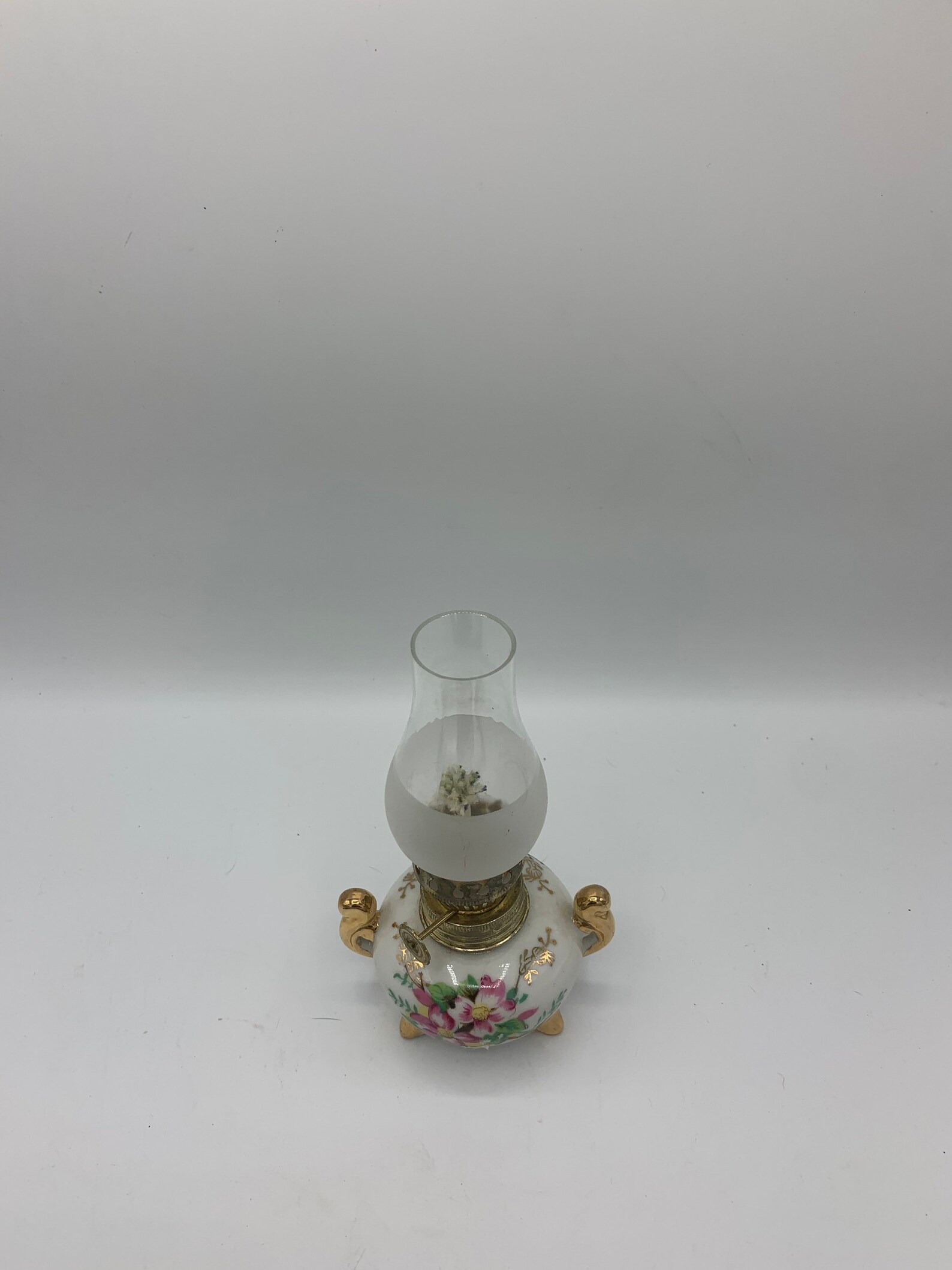 Vintage Small Ceramic Kerosene/oil Lamps One Porcelain Cherry Etsy