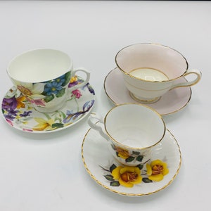 Stunning bone china English cup and saucer Sadler Wellington ,Rosina, Royal Windsor, Royal Rose Canada