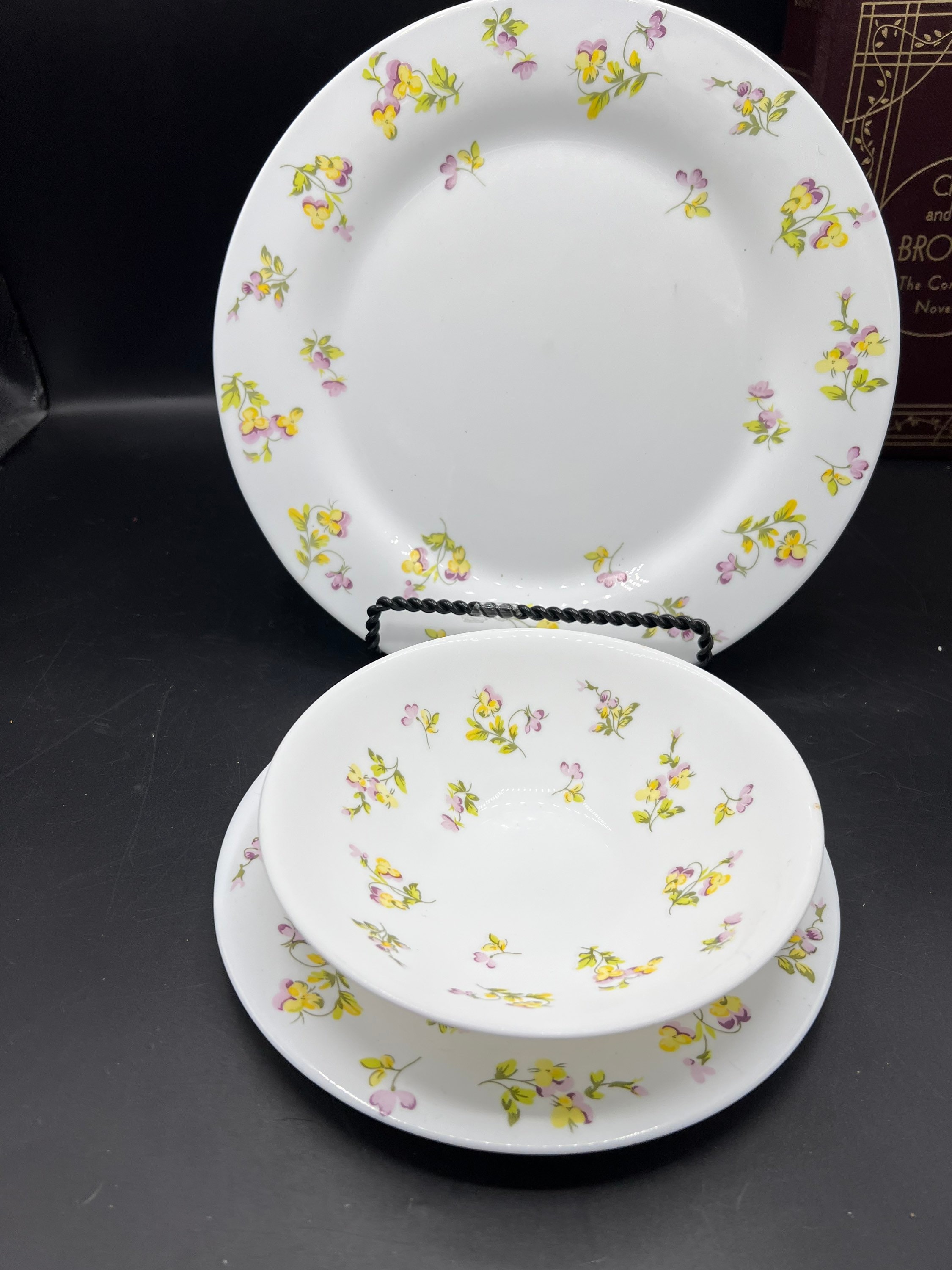Martha Stewart Balustrade Glass Dinner Dishes All white Ribbed Rim. Made in France by Arcopal. Martha Stewart Everyday Floral Design Etsy