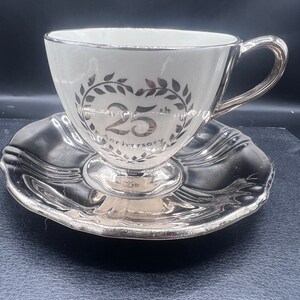Royal Winton Grimwades Cup and Saucer  -  25th Anniversary