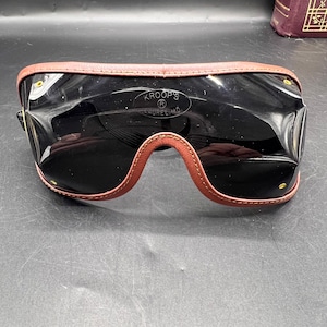 Vintage tinted Kroops Boogie Goggles Aviator Motorcycle Sky Diving Glasses Steampunk