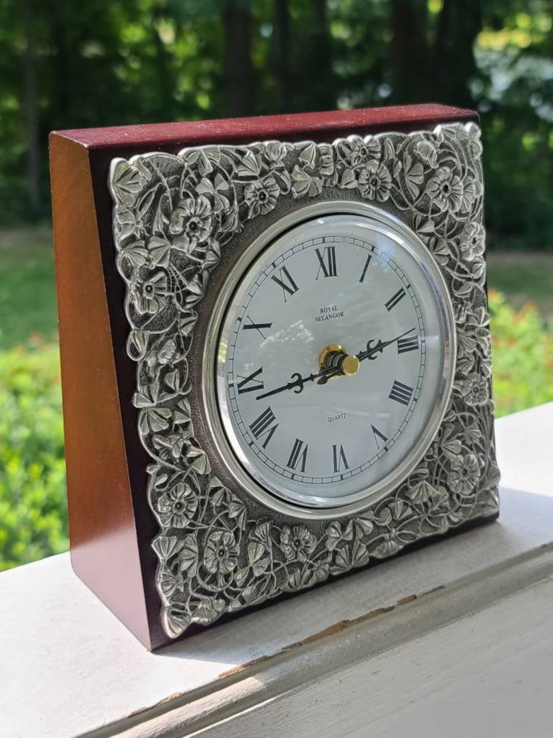 Royal Selangor Celebration Collection Pewter Leaves Table Clock - Etsy
