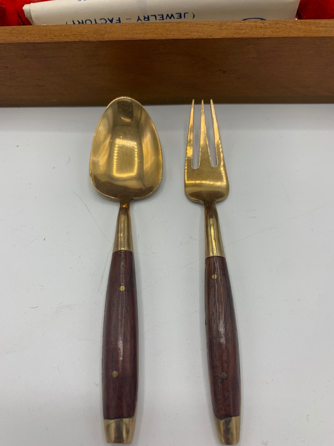 Vintage Gold Bangkok Thailand Silverware Set Serving Forks Etsy