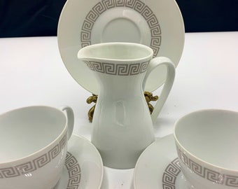 Vintage 1950-1960 discontinued ROSENTHAL continental Greek key pattern tea cups