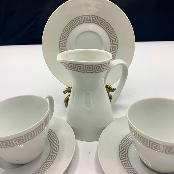 Vintage 1950-1960 discontinued ROSENTHAL continental Greek key pattern tea cups