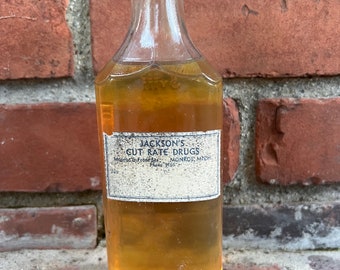 Antique Prescription Bottle Jackson cut rate drogstore  Monroe Mi