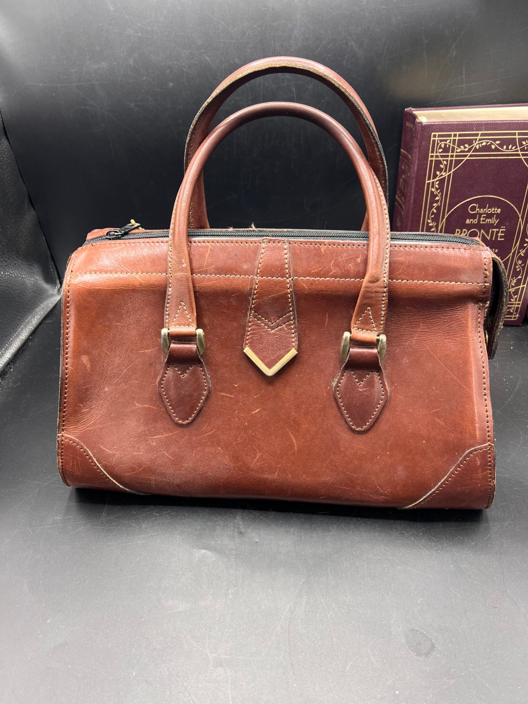 SCHLESINGER Vintage Belting Leather Briefcase Satchel Doctor Etsy