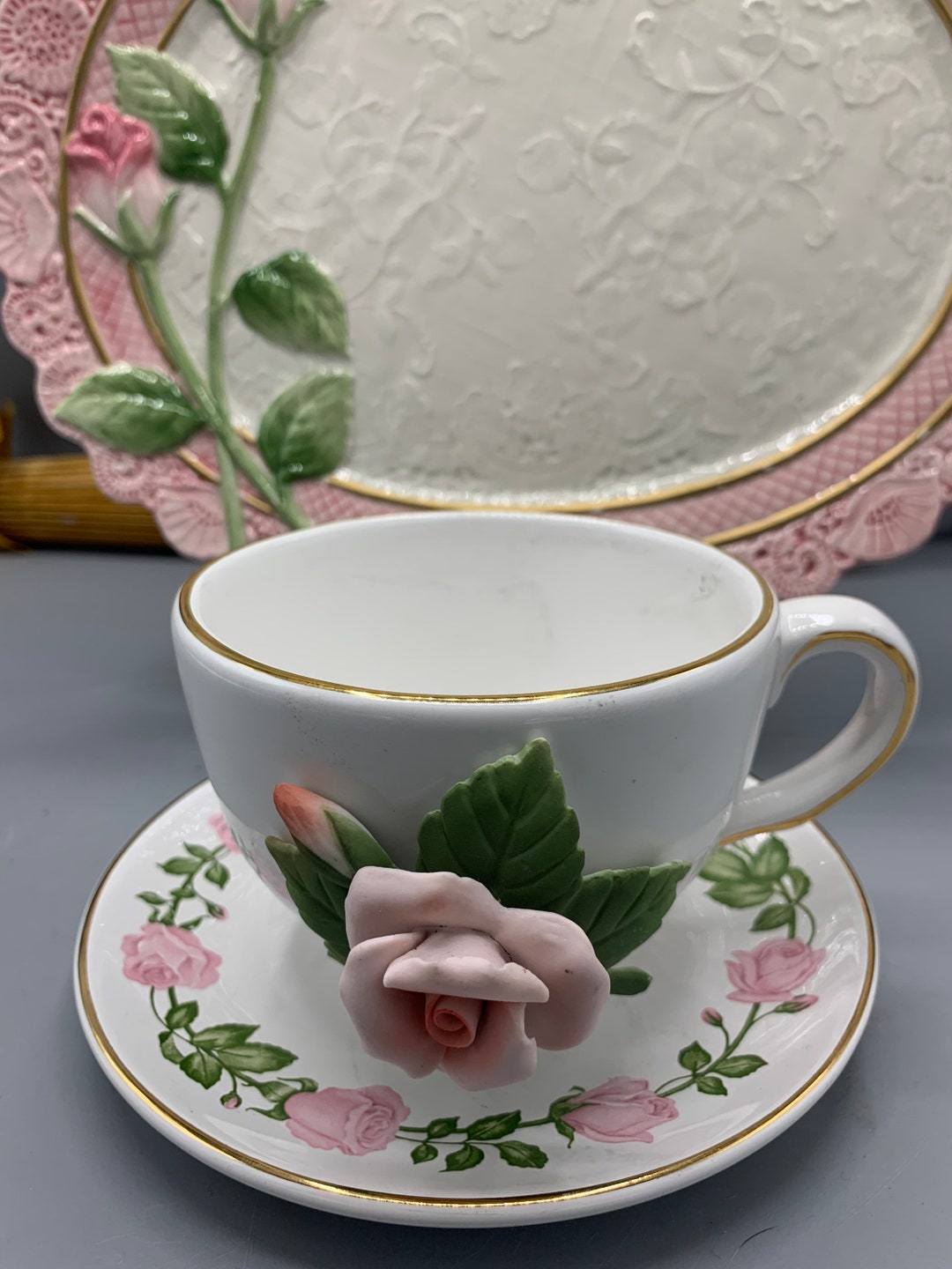 Teleflora Vintage Floral Cup and Saucer Etsy
