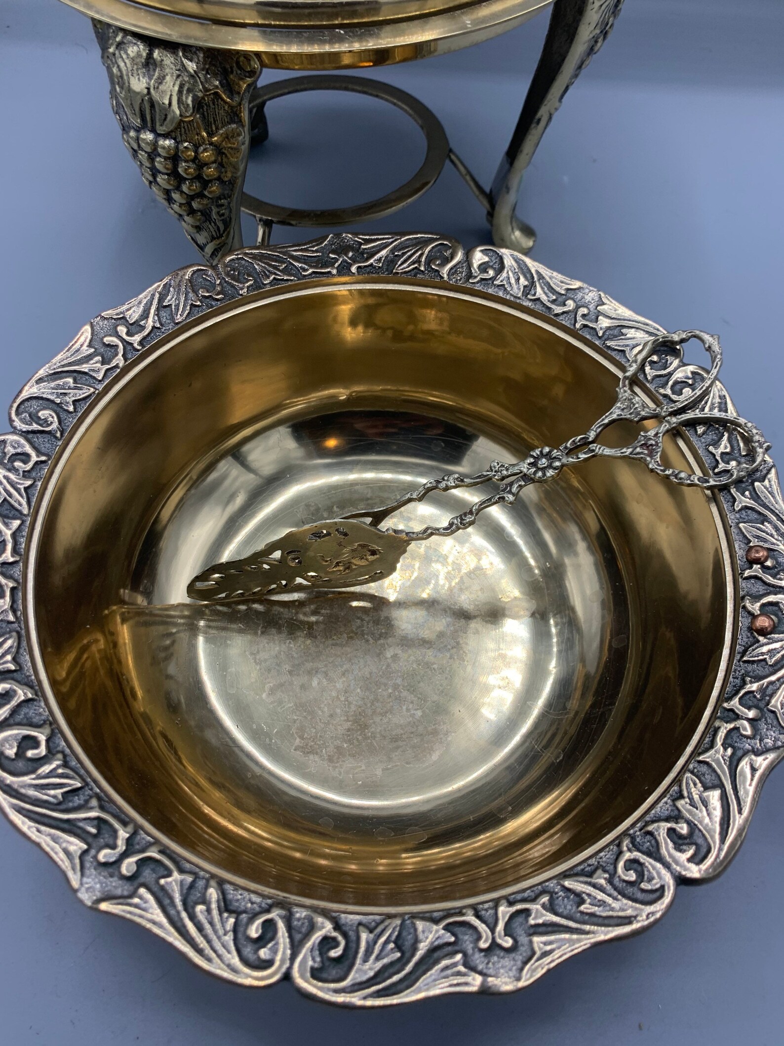 Rare Antique Ornate Brass Chafing Dish and Matching Serving Etsy