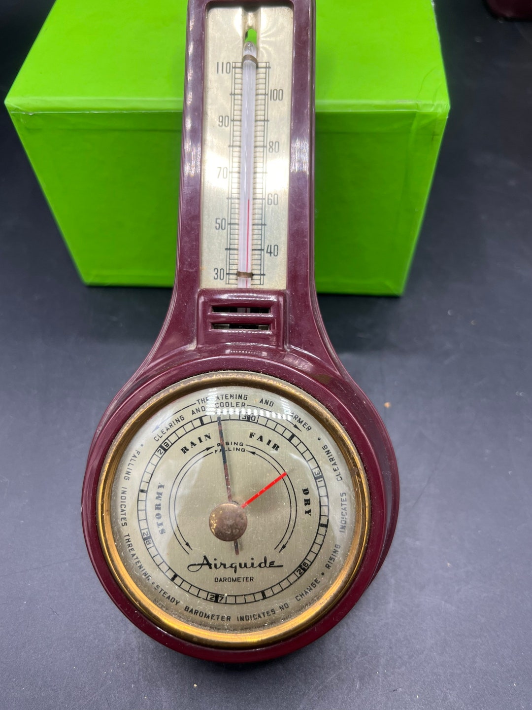 Vintage AIRGUIDE Barometer and Thermometer Weatherstation Etsy