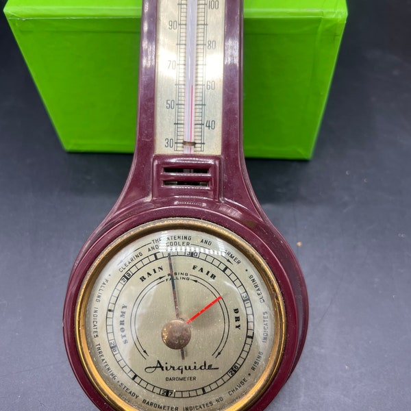 Vintage AIRGUIDE Barometer and Thermometer Weatherstation