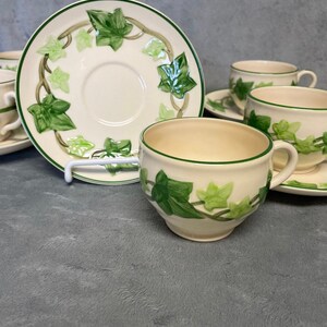 Footed Cup & Saucer Ivy (American)by FRANCISCAN, Franciscan Ivy  Round Vegetable Bowl 138281, salad plates, 12” plate