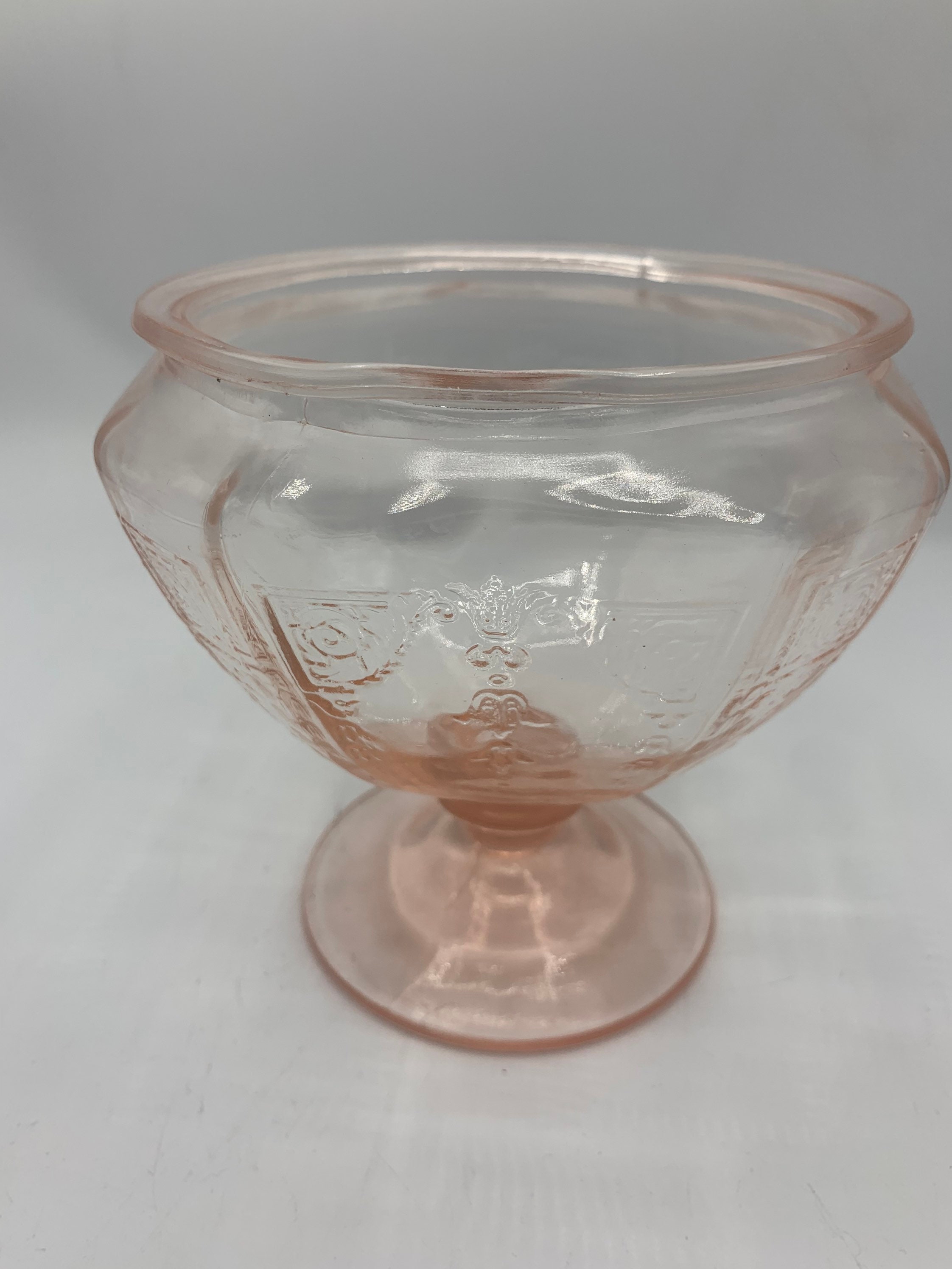 Vintage pink depression glass ice bucket as it is and vintage Etsy