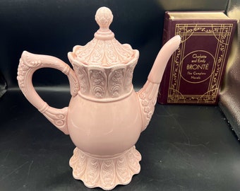 Romancing Provence RSVP NIB Pink Hand Paint Embossed Tea Pot Scroll USA France