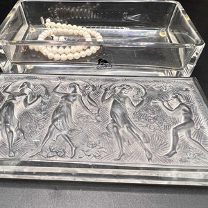 Stunning Ornela Czech crystal ornate jewelry box / unique vintage crystal box
