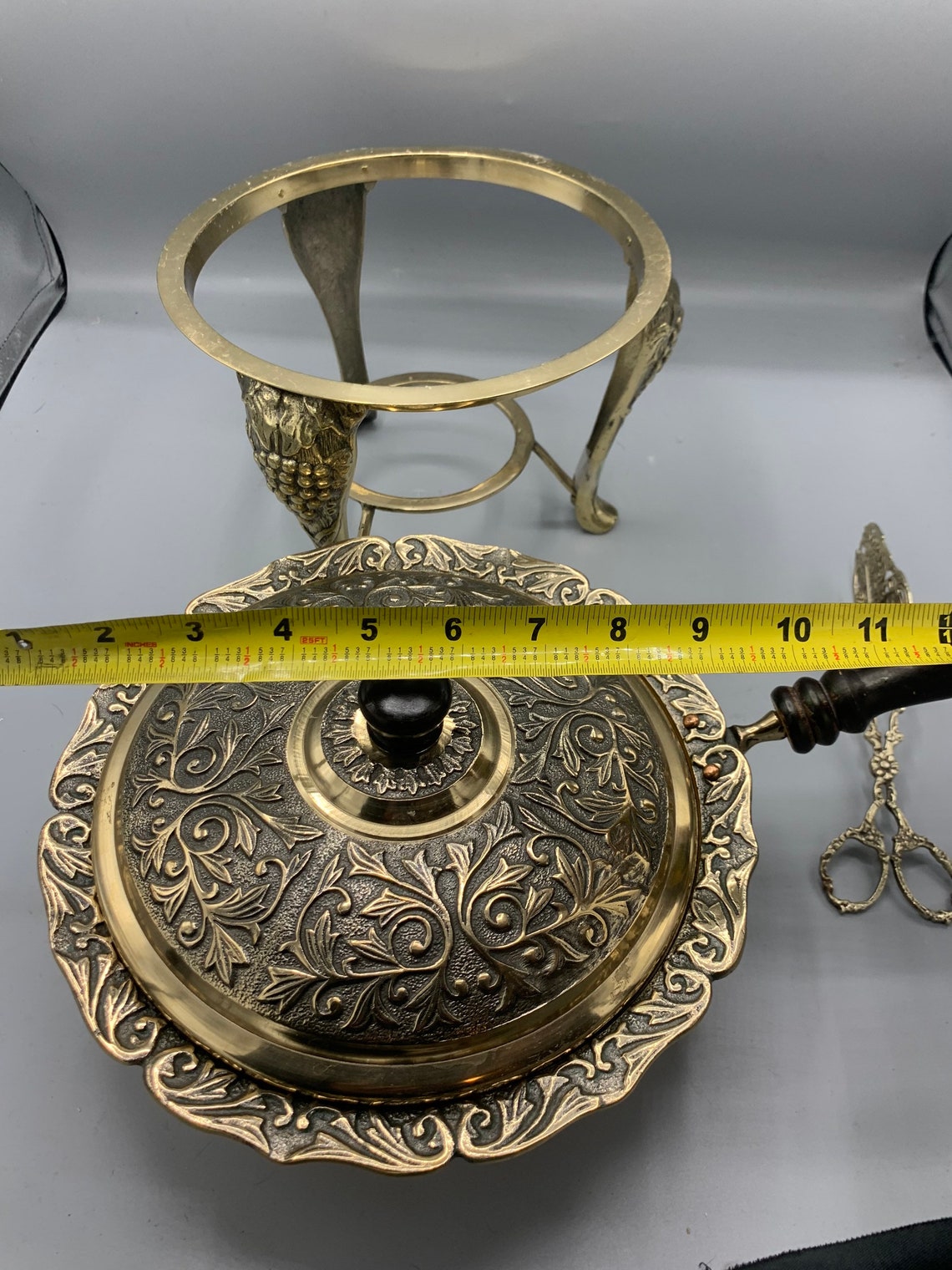 Rare Antique Ornate Brass Chafing Dish and Matching Serving Etsy