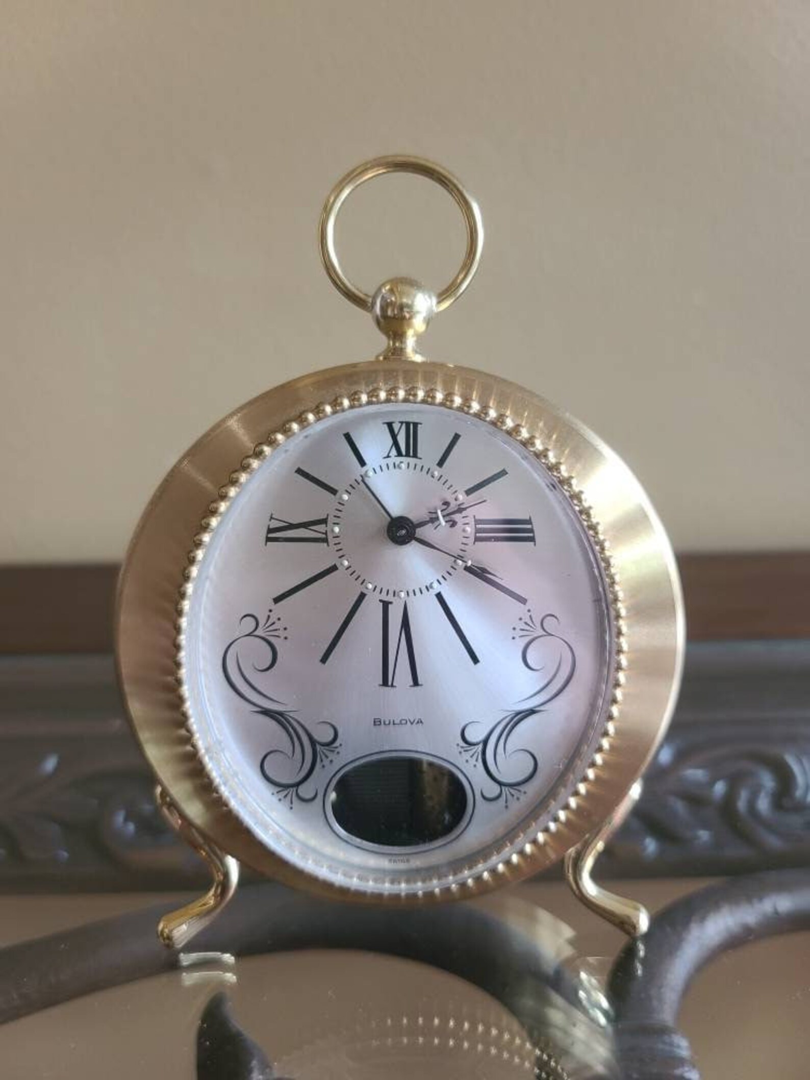 Vintage bulova swiss made brass wind up musical alarm clock Etsy