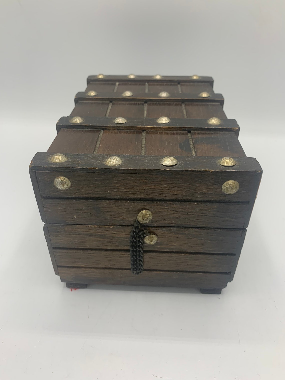 Vintage wood Japanese jewelry box wit cast iron hardware Etsy