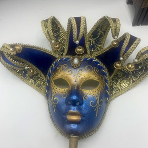 Authentic Venetian masks / fiber goblin mask / masquerade mask/joker mask with bells
