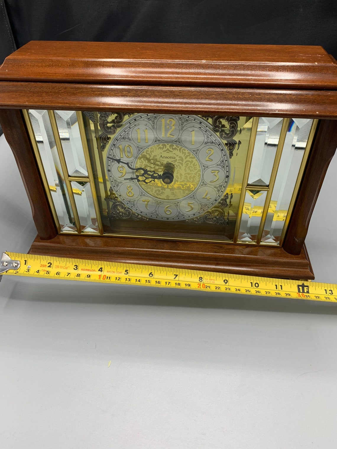 Vintage Ansonia Clock Crystal and Gold Medallion Quartz Model Etsy