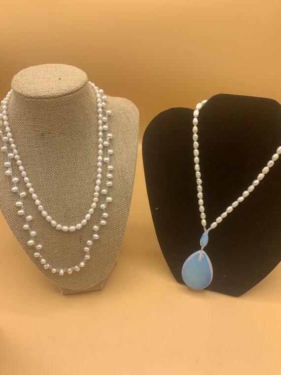 Opal Pearl Necklace Mother Pearl \u0026 Tiny 