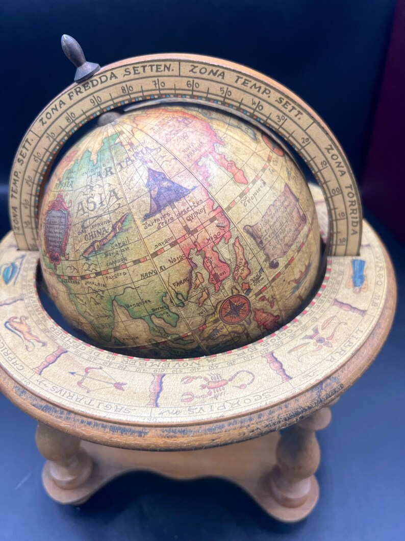 Vintage Olde World Globe Made in Italy Zodiac World Globe Etsy