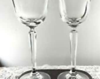 Discontinued Mikasa Water Goblet  Briarcliffe and wine glasses , silver trim
