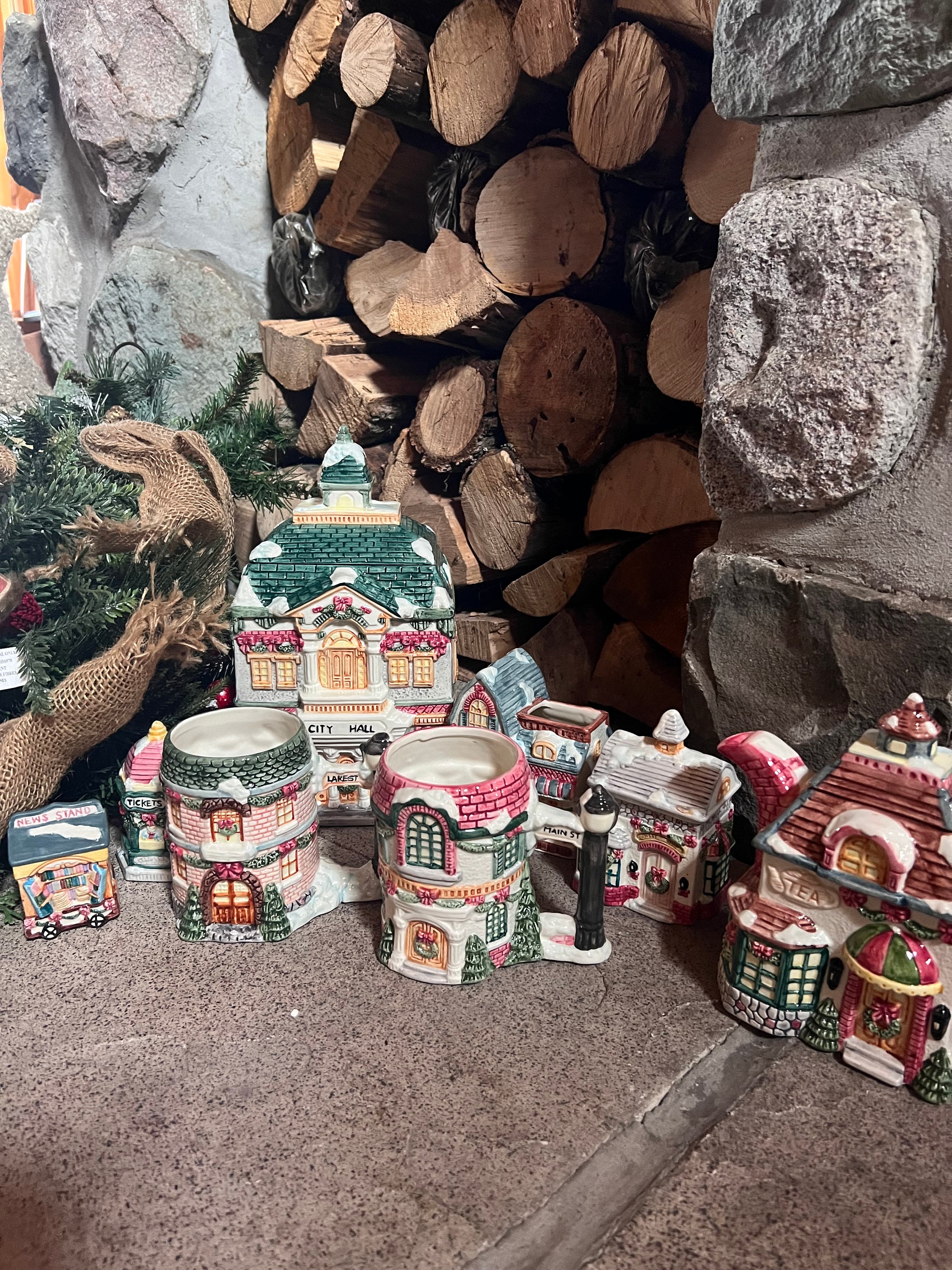 Vintage Ceramic Village Accessory - Mountains and Trees for Christmas –  Anything Discovered