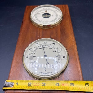 Vintage Wooden Wether Instrument, Measuring the Temperature in F and ...