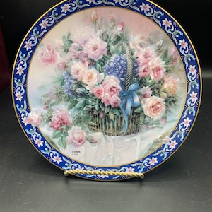 W.S.George Collector Plate # 1298 N Iris Quartet  Lena Liu Gold Pink First Issue. The Ruby -throated hummingbird