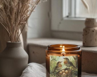Charming Bird's Nest Scented Candle - Cozy Gift for Bird Lovers, Home Decor, Aromatherapy, Spring Celebrations, Mother's Day