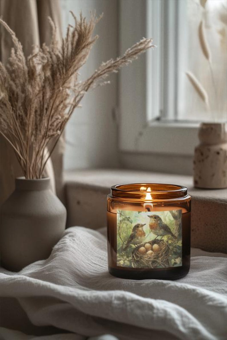 Charming Bird's Nest Scented Candle - Cozy Gift for Bird Lovers, Home Decor, Aromatherapy, Spring Celebrations, Mother's Day image 1