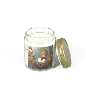 Coconut Apricot Scented Candles, Bird Nest Decor, Aromatherapy Gift, Natural Wax Candle, Home Fragrance, Spring Decor, Eco-Friendly image 6
